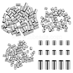 180Pcs 3 Styles 304 Stainless Steel Spacer Beads, Column, Stainless Steel Color, 2~4x2mm, Inner Diameter: 1~2.5mm, 60pcs/style(STAS-DC0015-11)