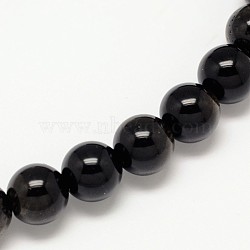 Grade AA Natural Golden Sheen Obsidian Round Beads Strands, 6mm, Hole: 1mm, about 65pcs/strand, 15.7 inch(X-G-L275-01-6mm)