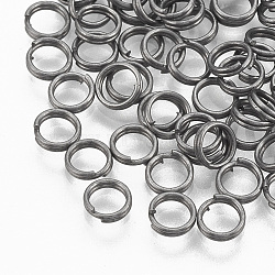 Iron Split Rings, Double Loops Jump Rings, Cadmium Free & Lead Free, Raw(Unplated), 10x1.4mm, about 8.5mm Inner Diameter, about 4800pcs/1000g(IFIN-Q123-01-0.7x10)
