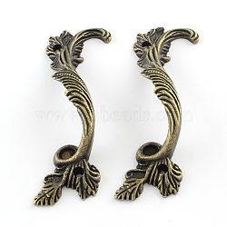 Wooden Box Pull Handle, Cabinet Door Handle Furniture Pull, Antique Bronze, 85x30x17mm, Hole: 2.5mm(IFIN-R203-39AS)