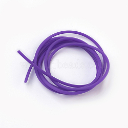 PVC Tubular Solid Synthetic Rubber Cord, No Hole, Mauve, 2mm, about 1.09 yards(1m)/strand(RCOR-R009-2mm-18)
