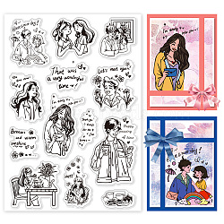 Custom Summer Theme PVC Plastic Clear Stamps, for DIY Scrapbooking, Photo Album Decorative, Cards Making, Human, 160x110mm(DIY-WH0631-0277)