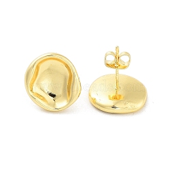 Rack Plating Brass Stud Earring, Long-Lasting Plated, Nuggets, Golden, 14.5x13.5mm(EJEW-C078-01D-G)