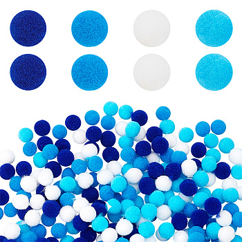 Elite 2000Pcs 4 Colors DIY Doll Craft, Polyester Pom Pom Ball, Round, Mixed Color, 9~10.5mm, 500pcs/color