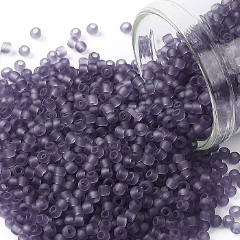 TOHO Round Seed Beads, Japanese Seed Beads, (19F) Transparent Frost Sugar Plum, 11/0, 2.2mm, Hole: 0.8mm, about 50000pcs/pound