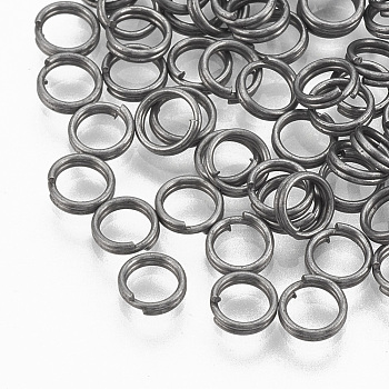 Iron Split Rings, Double Loops Jump Rings, Cadmium Free & Lead Free, Raw(Unplated), 10x1.4mm, about 8.5mm Inner Diameter, about 4800pcs/1000g