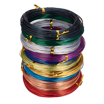 Pack of 10 rolls Mixed Color Round Aluminum Wire Jewelry Making Beading Craft Wire 20 Gauge 65 Feet/Roll, Mixed Color, 20 Gauge, 0.8mm, 20m/roll, 10 rolls/box