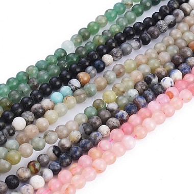pierres précieuses naturelles brins de perles(G-F591-03M-6mm)-5