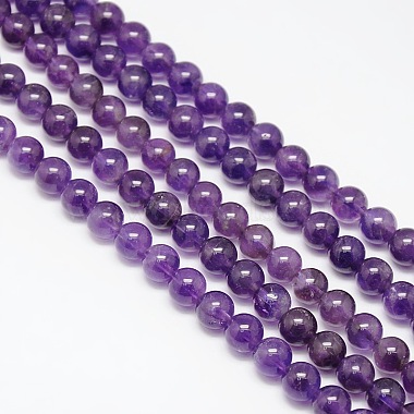 8mm Purple Round Amethyst Beads