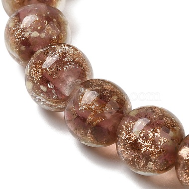 Chapelets de perles vernissées de sable d'or manuels(LAMP-P051-L06-10mm)-5