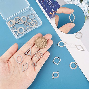 32Pcs 8 Styles Stainless Steel Connector Charms(STAS-SC0005-07)-3