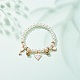 Bracelet extensible en perles d'imitation en plastique ABS avec breloques en alliage d'émail pour enfants(BJEW-JB08524-03)-2