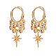 Star Brass Dangle Huggie Hoop Earrings(EJEW-SW00001-06)-1