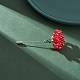 Glass Braided Bead Flower Lapel Pin(JEWB-TA00003)-2
