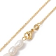 Natural Mixed Gemstone Nugget Pendant Lariat Necklace with Pearl Beaded(NJEW-JN04508)-6