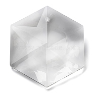 Transparent Glass Big Pendants, Faceted, Hexagon Charms, for Chandelier Crystal Hanging Pendants, Clear, 98.5x86x26mm, Hole: 4.5mm(GLAA-R223-12)