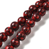 Synthetic Gemstone Dyed Beads Strands, Round, Red, 10mm, Hole: 1.6mm, about 38pcs/strand, 14.76''(37.5cm)(G-P507-03B-08)