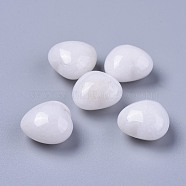 Natural White Jade Heart Palm Stone, Pocket Stone for Energy Balancing Meditation, 20x20x13~13.5mm(G-FS0001-78A)