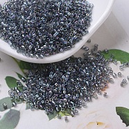 MIYUKI Delica Beads Small, Cylinder, Japanese Seed Beads, 15/0, (DBS0179) Transparent Gray AB, 1.1x1.3mm, Hole: 0.7mm, about 35000pcs/bottle, 10g/bottle(SEED-JP0008-DBS0179)