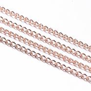 Iron Twisted Chains, Unwelded, with Spool, Gold Plated, 3x2x0.5mm, about 328.08 Feet(100m)/roll(CH-S110C)