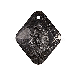 K9 Glass Rhinestone Pendants, Rhombus, Jet Metallic Silver, 26x22x8mm, Hole: 1.6mm(RGLA-CJ0001-02)