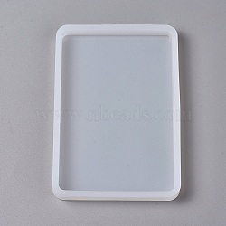 DIY Silicone Molds, Resin Casting Molds, Clay Craft Mold Tools, Rectangle, White, 126x86x10mm(X-AJEW-F030-03B)