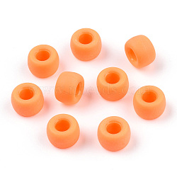 Opaque Plastic Beads, Frosted, Barrel, Dark Orange, 9x6mm, Hole: 3.8mm, about 1900pcs/500g(KY-T025-01-C10)