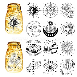 PVC Lamp Film for DIY Colorful Light Hanging Lamp Frosted Glass Jar, Moon, 100x90mm, 12 style, 1pc/style, 12pcs/set(DIY-WH0505-005)