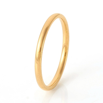 201 Stainless Steel Plain Band Rings, Golden, Size 5, Inner Diameter: 16mm, 1.5mm