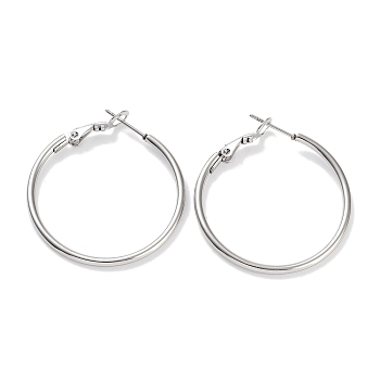 Ring 304 Stainless Steel Hoop Earrings for Women Men, Stainless Steel Color, 12 Gauge, 29x2mm, Pin: 0.6mm