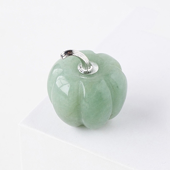 Natural Green Aventurine Display Decorations, Reiki Energy Stone Figurine, Pumpkin, 30x30mm