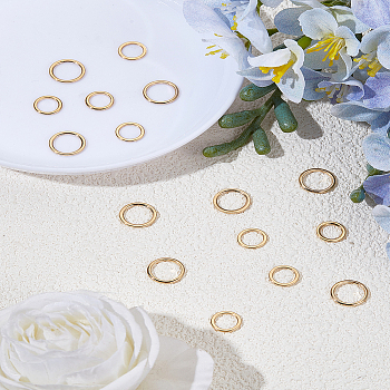 16Pcs 2 Styles 304 Stainless Steel Linking Rings, Real 24K Gold Plated, 8~10x1mm, Inner Diameter: 6~8mm, 8pcs/style
