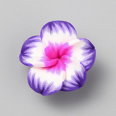 Dark Violet Flower Polymer Clay Beads