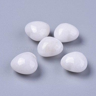 Heart White Jade Beads