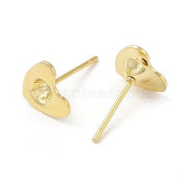 Heart 201 Stainless Steel Stud Earring Findings(STAS-Q315-01G)-2