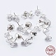 925 Sterling Silver Cup Pearl Bail Pin Pendants(STER-F036-04S-4mm)-1