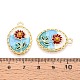 Rack Plating Alloy Enamel Pendants(ENAM-N065-12KCG)-3