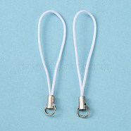 Mobile Phone Strap, Colorful DIY Cell Phone Straps, Alloy Ends with Iron Rings, White, 6cm(SCW018)