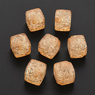 Transparent Crackle Acrylic Beads, Cube, Sandy Brown, 15.5x18x12mm, Hole: 2.5mm, about 275pcs/500g(CACR-S010-05)