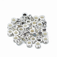 Thai 925 Sterling Silver Beads, Column, Antique Silver, 6x3.5mm, Hole: 3mm(X-STER-T002-14AS)