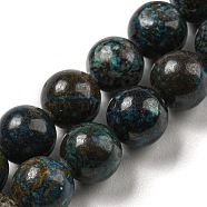 Natural Chrysocolla Beads Strands, Round, 6mm, Hole: 1mm, about 65pcs/strand, 15.43''(39.2cm)(G-A219-A04-02)