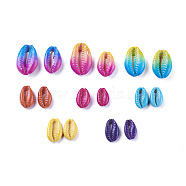 Cowrie Shell Beads, Dyed/Spray Paint, No Hole/Undrilled, Mixed Color, 14.5~24x9~17x5~8mm and 20~26x13~18x5~7mm, 10pcs/color, 80pcs/set(SHEL-X0004-04)