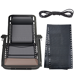 Rafa Lin Cloth Chair Cover, with Rubber Cords, Black, 1580~1590x425x3~4.1mm, Hole: 8.5mm(AJEW-WH0230-58A)