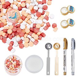 CRASPIRE DIY Wax Seal Wax Sealing Stamps Tools Sets, Including Sealing Wax Particles, Paraffin Candles, Stainless Steel Spoon, Iron Handle Spoon, Marking Pen, Mixed Color, Sealing Wax Particles: 500pcs(DIY-CP0002-81B)