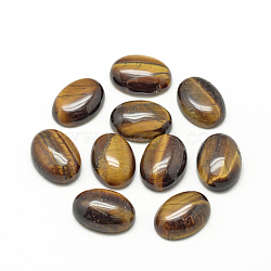 Natural Tiger Eye Cabochons, Oval, 10x8x4~5mm(G-R415-8x10-35)