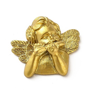 Opaque Resin Cabochons, Angel, Gold, 28x32.5x11.5mm