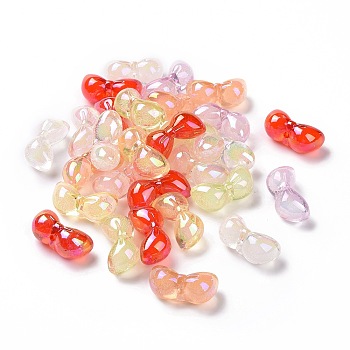 Transparent Acrylic Beads, Bowknot, Mixed Color, 14.5x29x13mm, Hole: 2.5mm