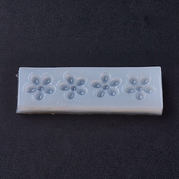 Food Grade Silicone Molds, Resin Casting Molds, For UV Resin, Epoxy Resin Jewelry Making, Flower, White, 27x87x9mm, Inner: 18mm