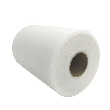 Deco Mesh Ribbons, Tulle Fabric, Tulle Roll Spool Fabric For Skirt Making, White, 6 inch(15cm), about 100yards/roll(91.44m/roll)