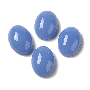 Glass Cabochons, Imitation Gemstone, Oval, Cornflower Blue, 18x13x6.5mm